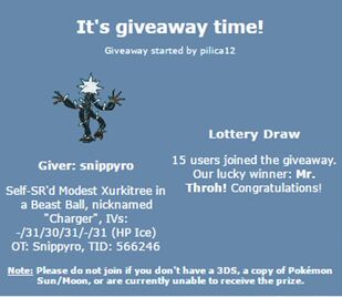 Edit: The giveaway is over. It's time - Smogon University