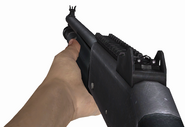 Ellis holding the Tactical Shotgun in Left 4 Dead 2