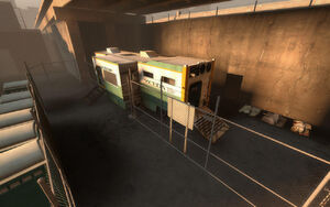 CEDA decontamination trailer used to get into the Bus Station