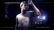 Ellis en el menu de juego Mercenarios sin piedad de Re6