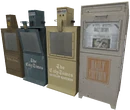 Newspaper stands found in game.