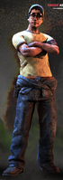 Dwight Fairfield from Dead by Daylight dressed as Ellis.