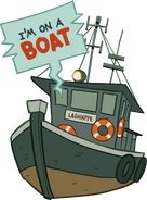 Virgil's boat and himself saying "I'm on a boat" as he and his boat appear in the Steam's 20th anniversary.