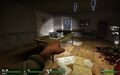 The ready room with radio and scattered maps at the farmhouse in Blood Harvest.