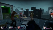 An example of a modded gameplay, playing as modded Zoey (Kizuna AI), in the Custom Campaign "City of the Dead".