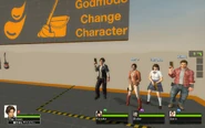 Left 4 Dead Arcade Survivors seen in Left 4 Dead 2 through Steam Workshop mods