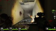 SG 552 firing upon Common Infected in a hallway