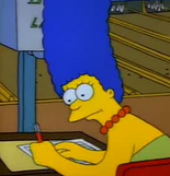 Marge Simpson (learned to become ambidextrous)