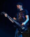 Robbie Merrill (Godsmack) (right-handed, but plays left-handed due to the physical defect of middle finger on his left hand)