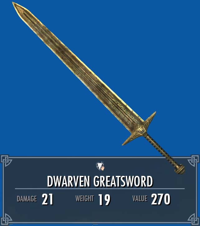 skyrim dwarven greatsword