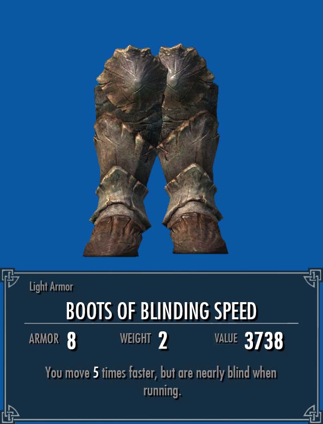 blinding boots of speed