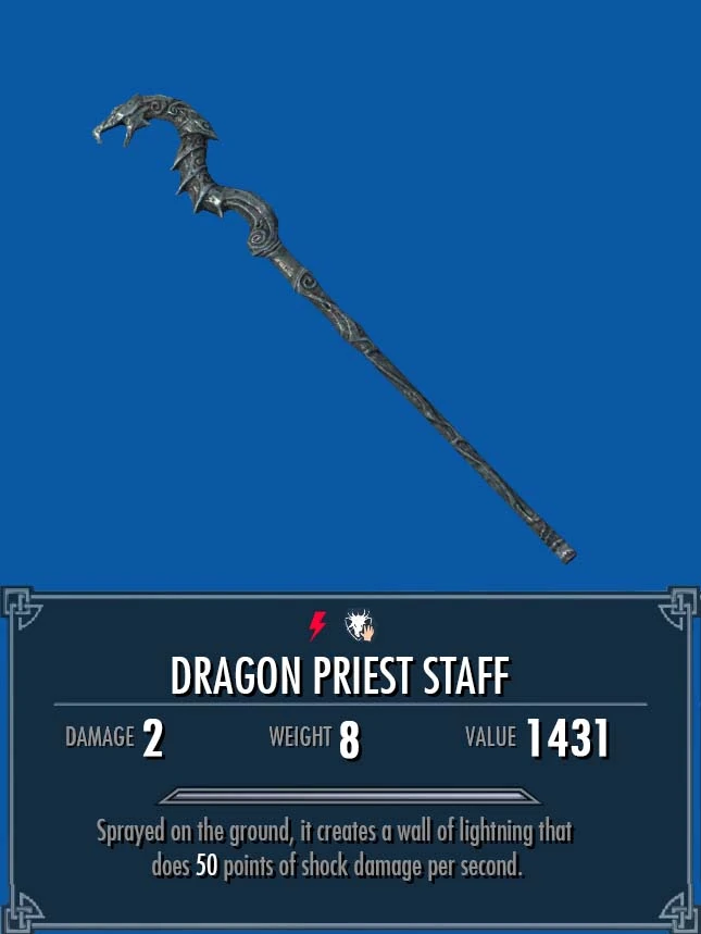 Dragon Priest Staff (Wall of Lightning) Legacy of the Dragonborn Fandom