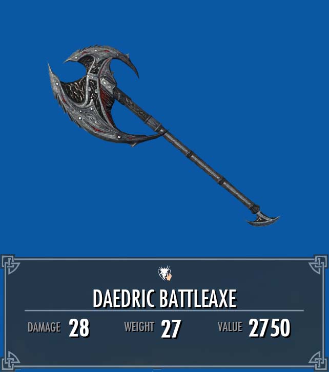 skyrim daedric battleaxe