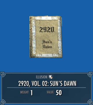 2920, Vol. 02: Sun's Dawn | Legacy of the Dragonborn | Fandom