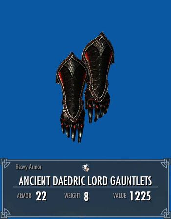 Ancient Daedric lord Gauntlets