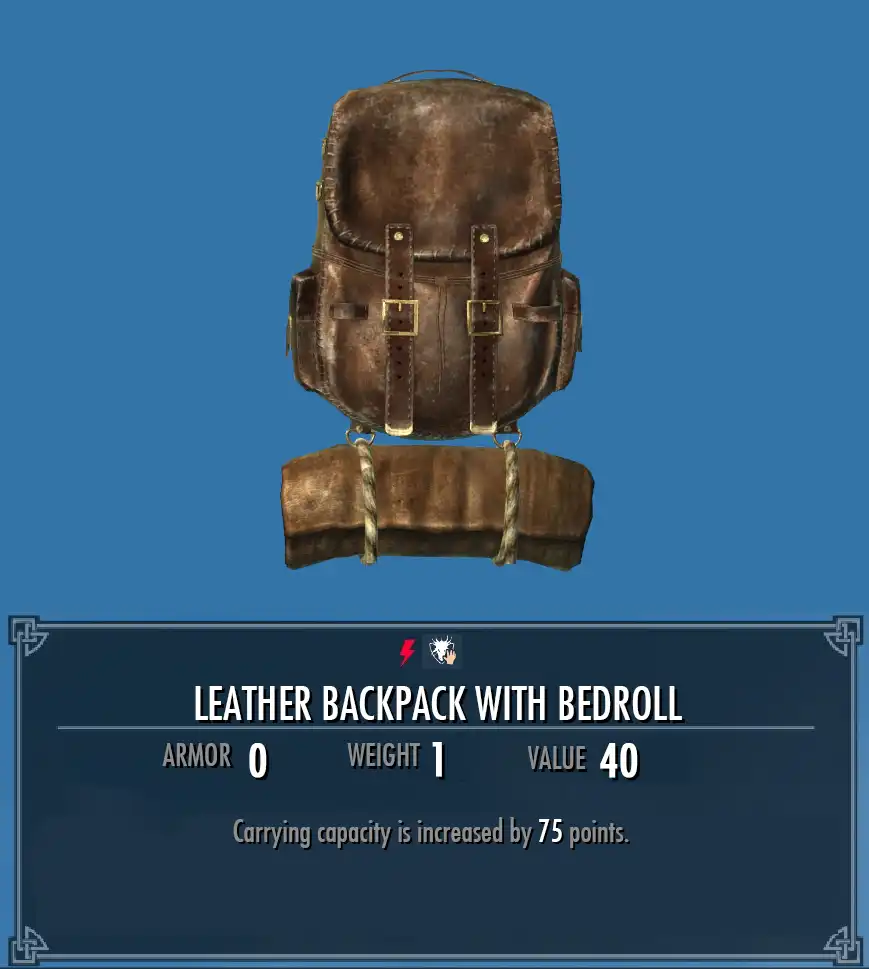 Leather Backpack with Bedroll Legacy of the Dragonborn Fandom