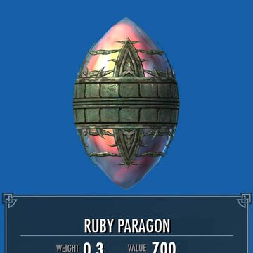 Ruby Paragon Legacy Of The Dragonborn Fandom The item id for ruby paragon in skyrim (steam, pc & mac), along with the console commands required to spawn it. ruby paragon legacy of the dragonborn