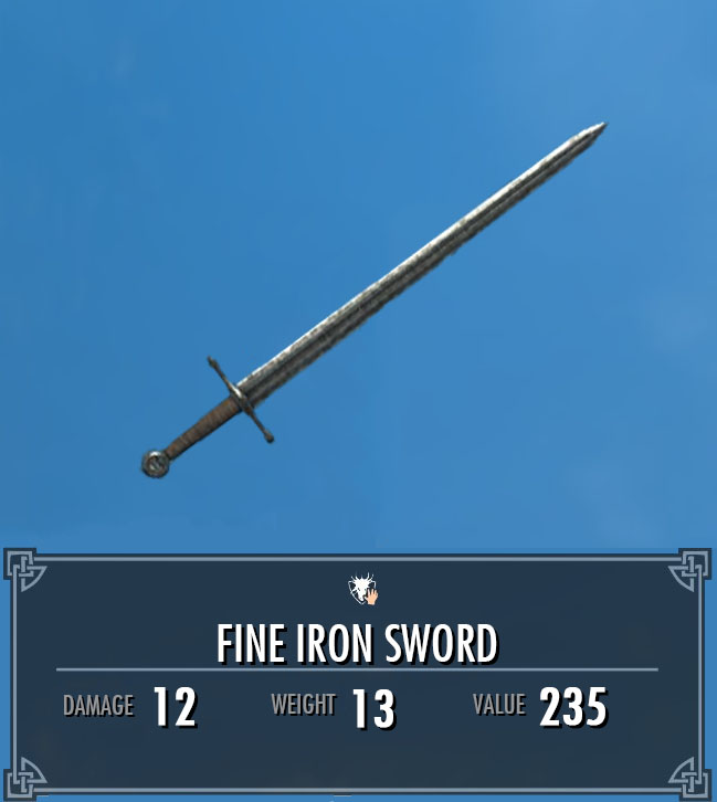 skyrim iron swords
