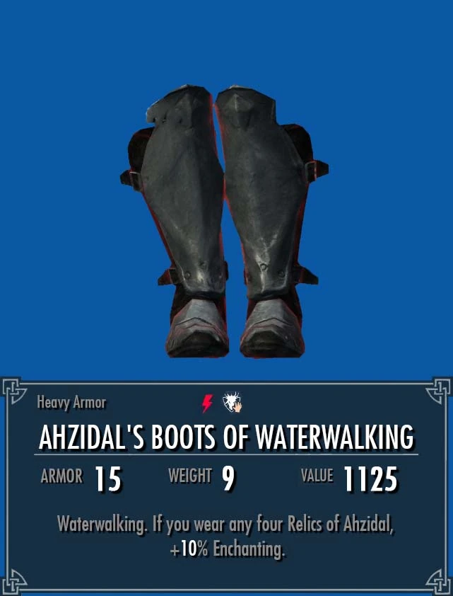 Ahzidal's Boots of Waterwalking Legacy of the Dragonborn Fandom