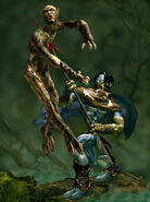 Promotional render of Raziel impaling a Melchahim (SR1).