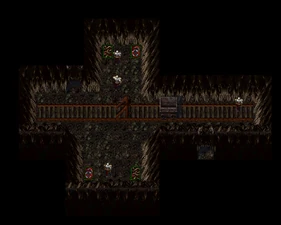 A minecart in the Provincial mines