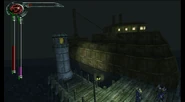 First Lighthouse and docked ship