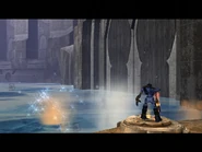 Raziel using the Fire Reaver and Fire Plinth to melt ice (SR2)