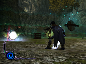 Raziel firing a TK Blast in Defiance