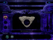 The golden half of the crest in the inventory