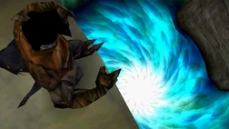 Raziel looks down at the Abyss