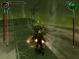 Kain uses Immolate on the Sarafan Lord