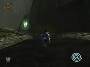 Raziel running through the swamp with the Air Reaver