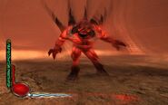 Red fire demon in the demon realm
