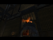 Faustus being burnt by an activated Furnace