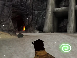 ...In later builds the passage leads only to a bonfire...