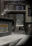 A snowy Meridian Lower City in Blood Omen 2 concept art