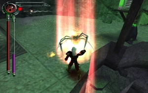 Kain immolating a Demon spider
