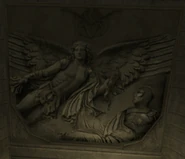The Cathedral's sculpture of a winged being