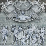 Ancient vampires mural with a lead figure notably resembling Janos