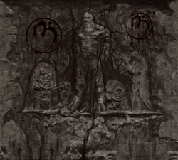 ...defaced with a carving of Melchiah