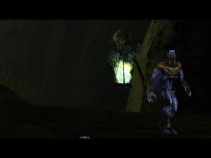 Raziel passes an Ignis Fatuus in the Swamp in Soul Reaver 2