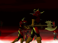 Knights flamberges and standard bearers at the Battle of the Last Stand
