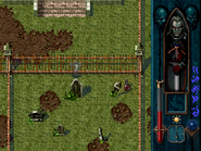 Kain uses mist to cross a fence in Blood Omen