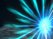 As Urobolus zooms in on Shana, a bright lights emits from her and destroys the creature.