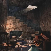 The shelter in  where the group gathers after the events of Hellena.