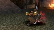 Kongol uses his Axe on Lavitz.