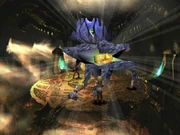 The  appears in the room with the Dragon Block Staff.