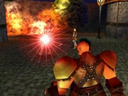 In front of Kongol and Lavitz, Dart transforms into the Dragoon of the Red-Eye Dragon.