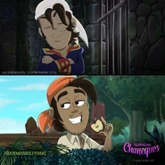 Comparativa del Nando de antes (La Leyenda del Chupacabras) y el de ahora (La Leyenda de los Chaneques).