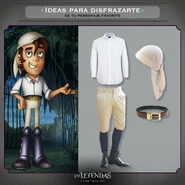 Nando al lado de accesorios y materiales que conforman su propio outfit.